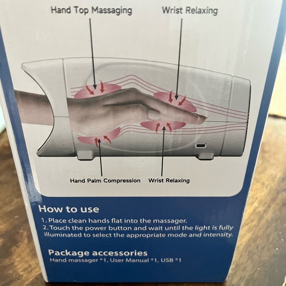 New in box Hand massager includes charging cord - Picture 2 of 5